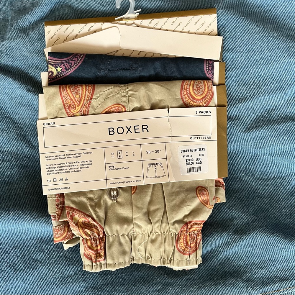Men’s paisley urban outfitters boxers, new with tags, 2 pairs of the original